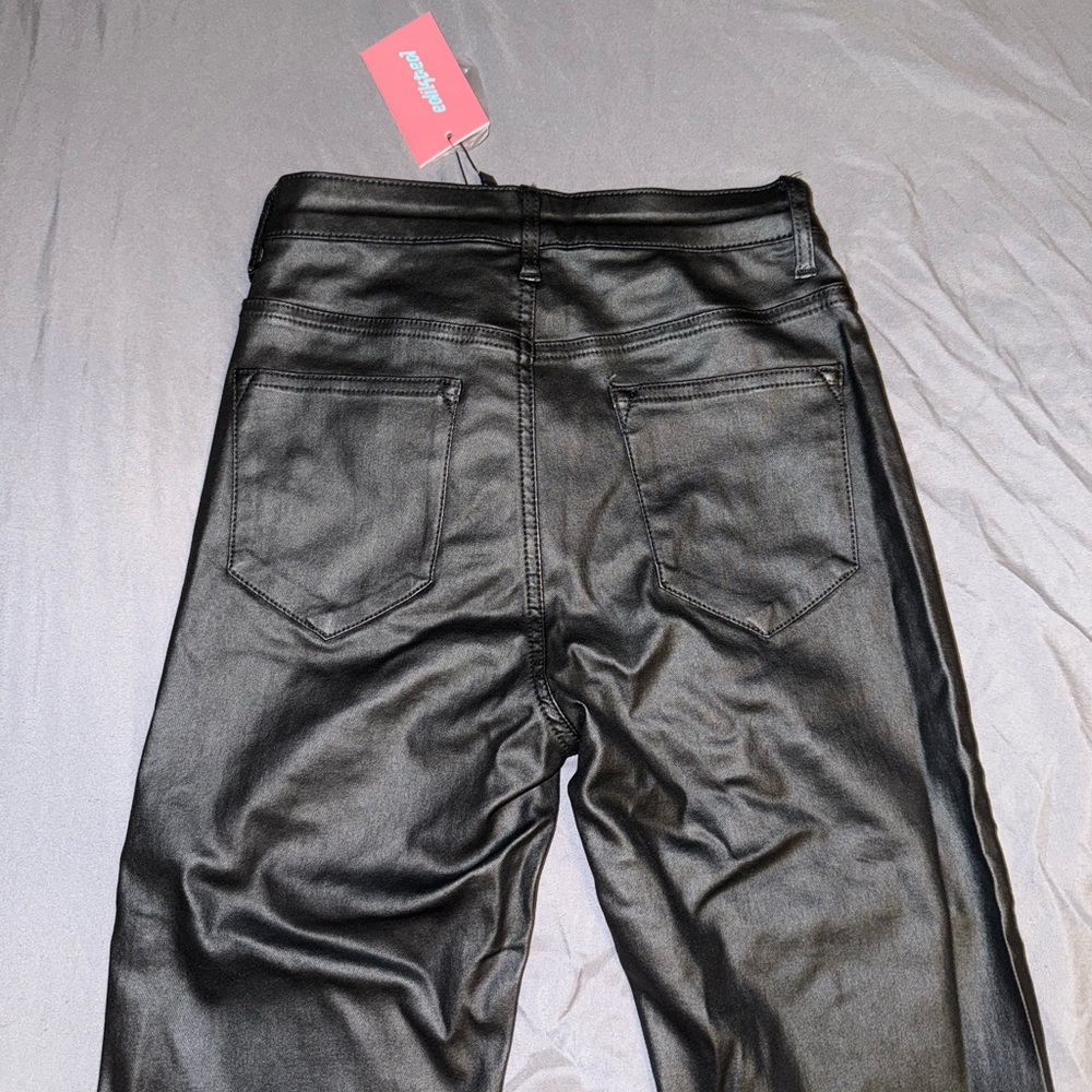 Faux Leather Flare Pants - Picture 4 of 7